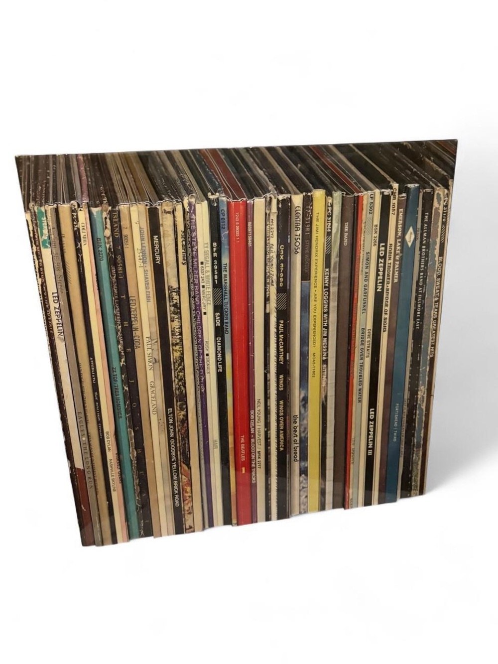 Vintage Record Spine Wall Art - Multicolor Album Collage